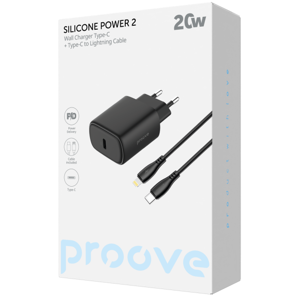 Proove Silicone Power 2 Type-C 20W + Сable Type-C to Lightning - Photo 4